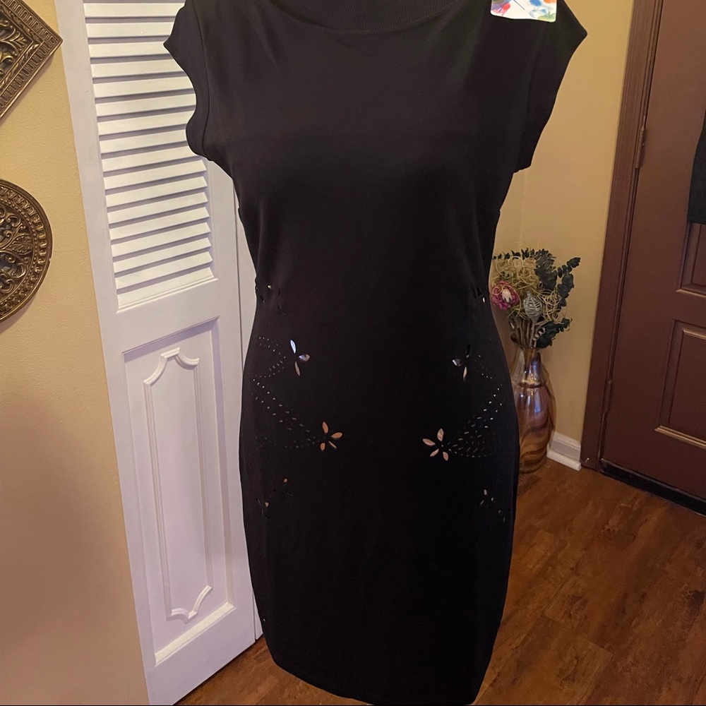 Desigual Black Jersey Dress w/Cut-outs  - M